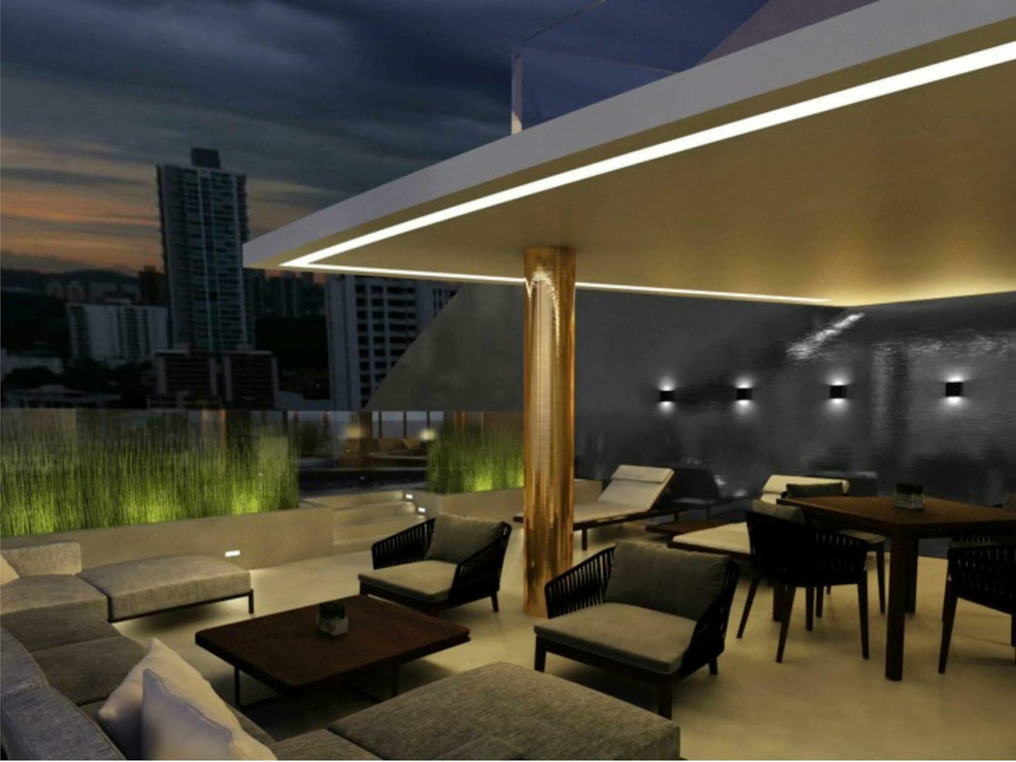Hotel Las Americas Golden Tower Panama Экстерьер фото 3D rendering of a rooftop terrace