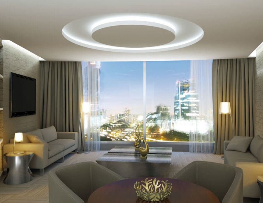 Hotel Las Americas Golden Tower Panama Экстерьер фото A living room with a view of the city